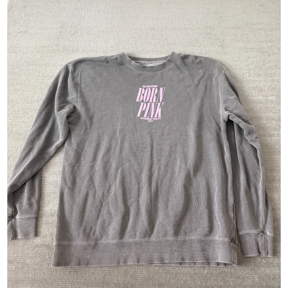 Blackpink Born Pink World Tour 2022 Official Sweater Jumper KPop XL Gray Crew